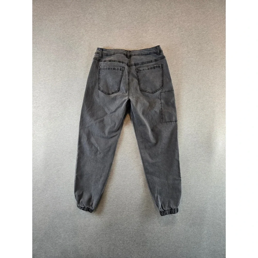 BYLT Coolflex Denim Jogger Mens Size L Washed Charcoal Stretch Tapered NEW!